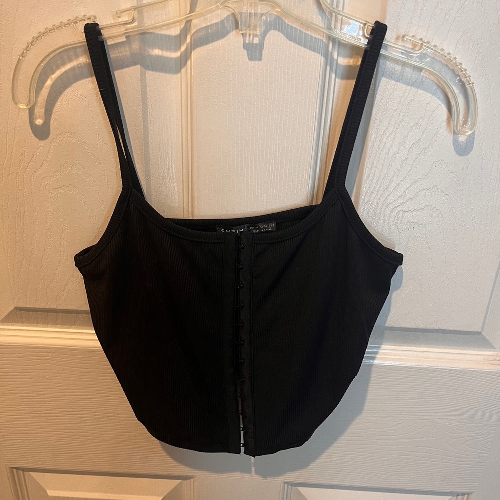 Black Ribbed Camisole Top